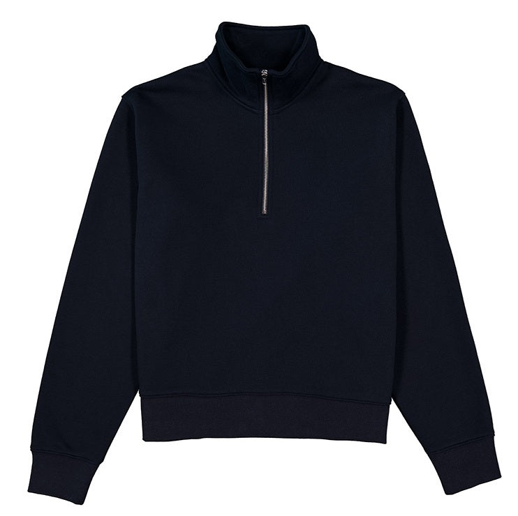Black half-zip sweatshirt on a white background