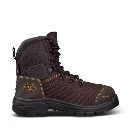 Oliver 65-490 Brown 150mm Lace Up Waterproof Safety Boots With Penetration Protection