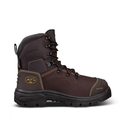 Oliver 65-490 Brown 150Mm Lace Up Waterproof Safety Boot With Penetration Protection