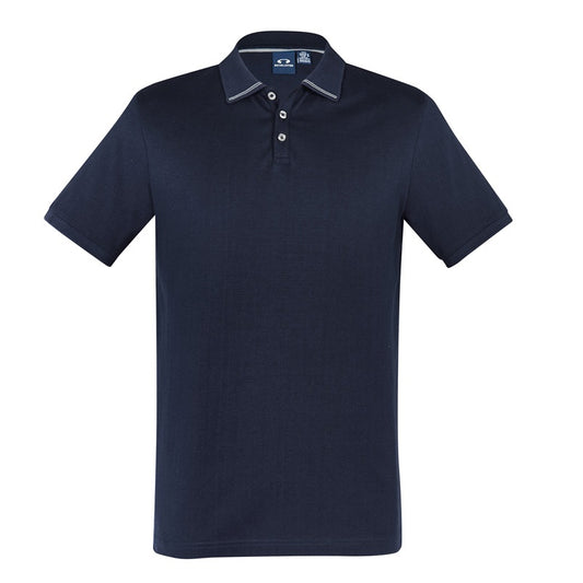 Mens navy 100% Cotton Jersey Knit UPF 50+ protection soft business polo shirt Biz Collection P106MS Aston Polo