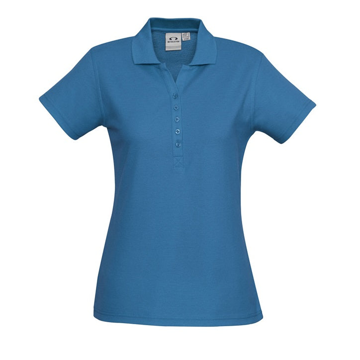 Biz Collection P400LS Crew Ladies Polo Cyan