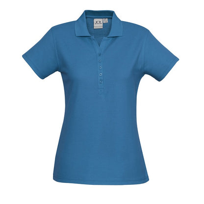 Biz Collection P400LS Crew Ladies Polo Cyan
