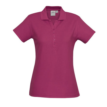 Biz Collection P400LS Crew Ladies Polo Fuchsia