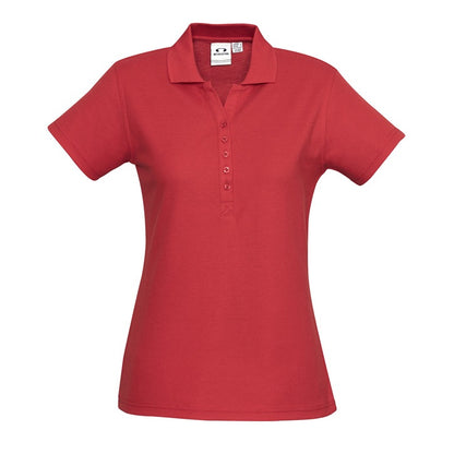 Biz Collection P400LS Crew Ladies Polo Colour Red - Front View