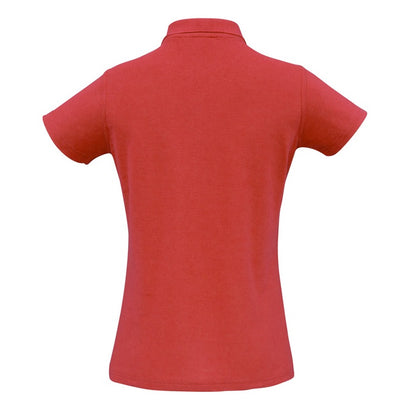 Biz Collection P400LS Crew Ladies Polo Colour Red - Back View
