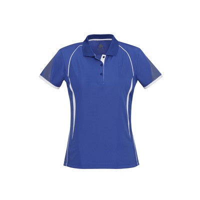 Biz Collection P405LS Razor Ladies Polo Royal/White