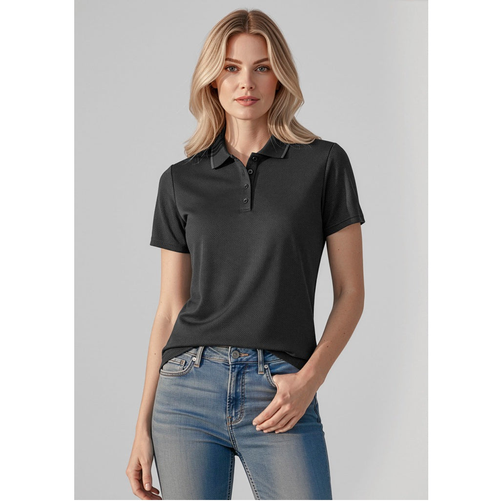 Biz Collection P412LS Womens Echo Short Sleeve Polo - Black/Graphite - Alternative Model View