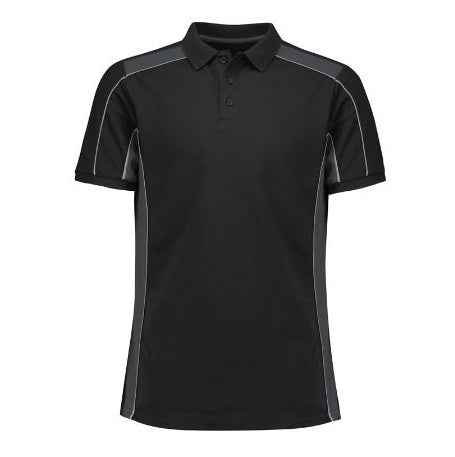 womens black and grey sports teams sporting clubs and corporate uniforms Biz Collection P413US Unisex Grid Short Sleeve Polo