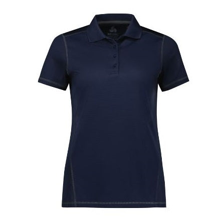 Womens navy sports and exercise quick drying moisture wicking Biz Collection Biz Collection P419LS Womens Dart Short Sleeve Polo