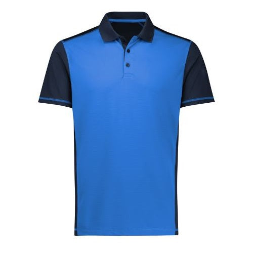 mens royal blue and navy Biz Collection P419MS Mens Dart Short Sleeve Polo UPF 50+ sun protection corporate team branding Biz Collection P419MS Mens Dart Short Sleeve Polo