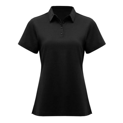 Black polo shirt on a white background