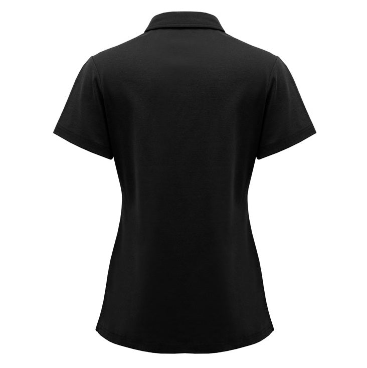 Black polo shirt on a white background