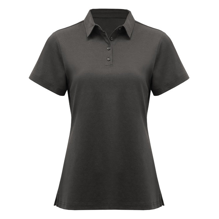 Dark gray polo shirt on a white background