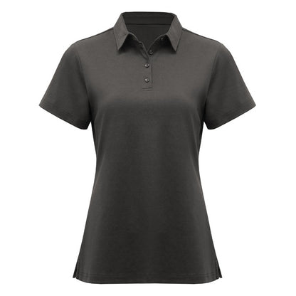 Dark gray polo shirt on a white background