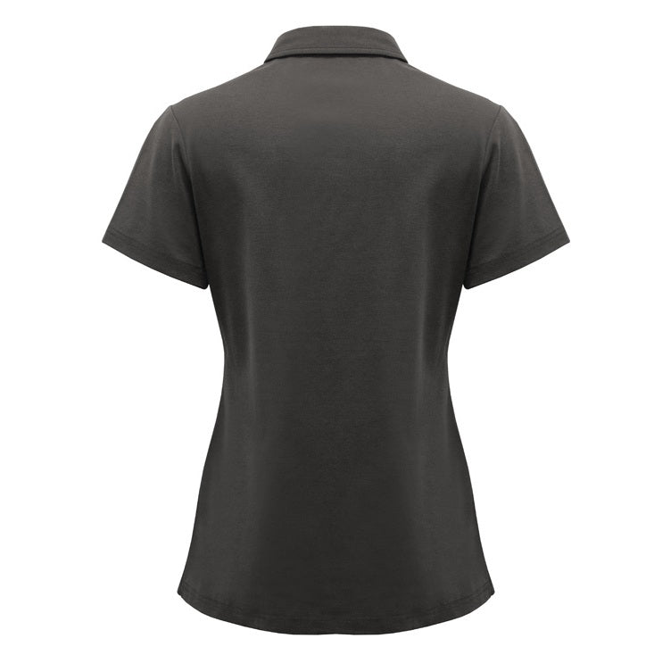 Black polo shirt on a white background
