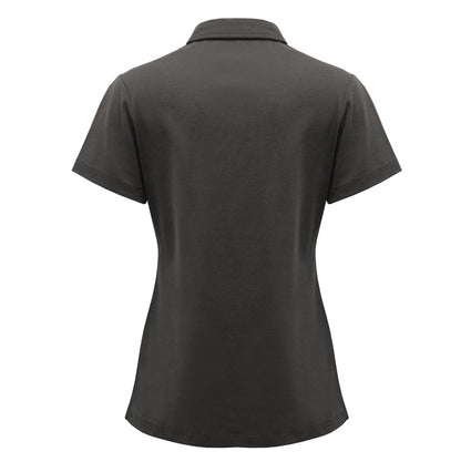 Black polo shirt on a white background