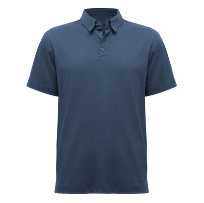 Blue polo shirt on a white background