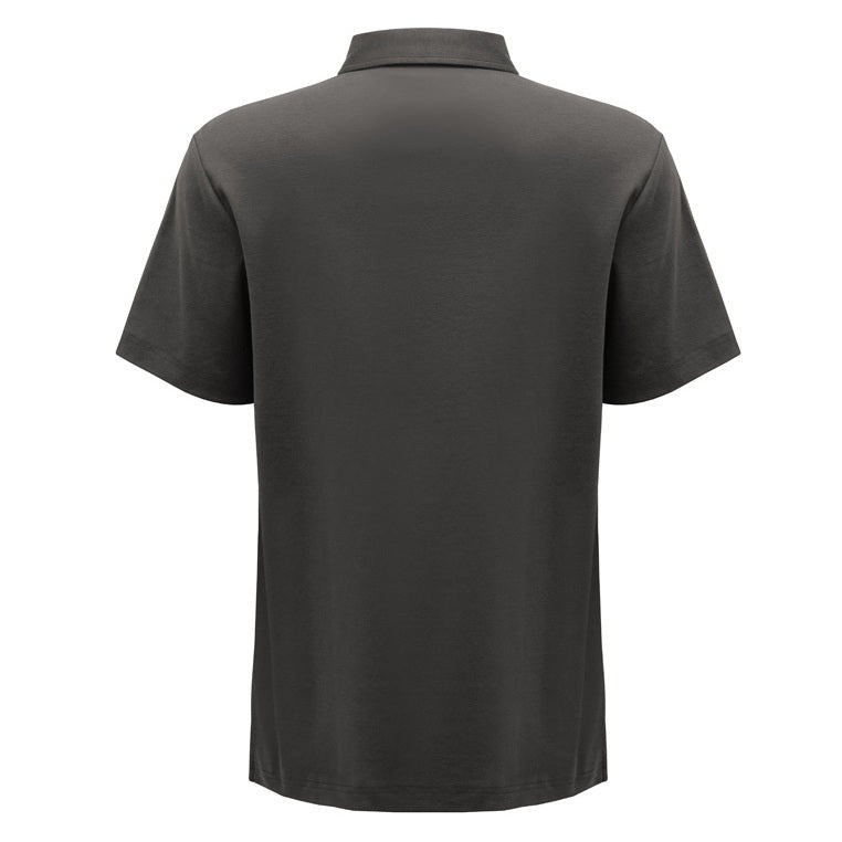 Dark gray polo shirt on a white background