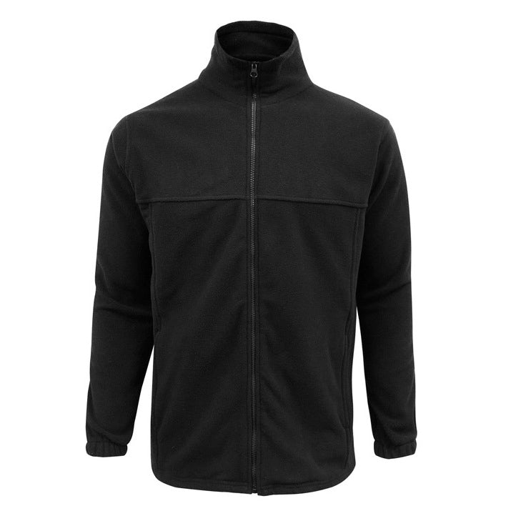 mens black modern fit machine washable  Biz Collection PF630 Mens Plain Micro Fleece Jacket