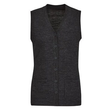 Biz Care CK961LV Women's Button Front Knit Vest