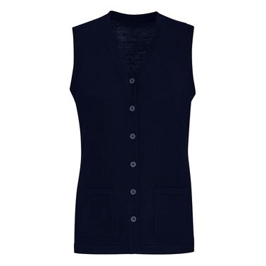 Biz Care CK961LV Women's Button Front Knit Vest