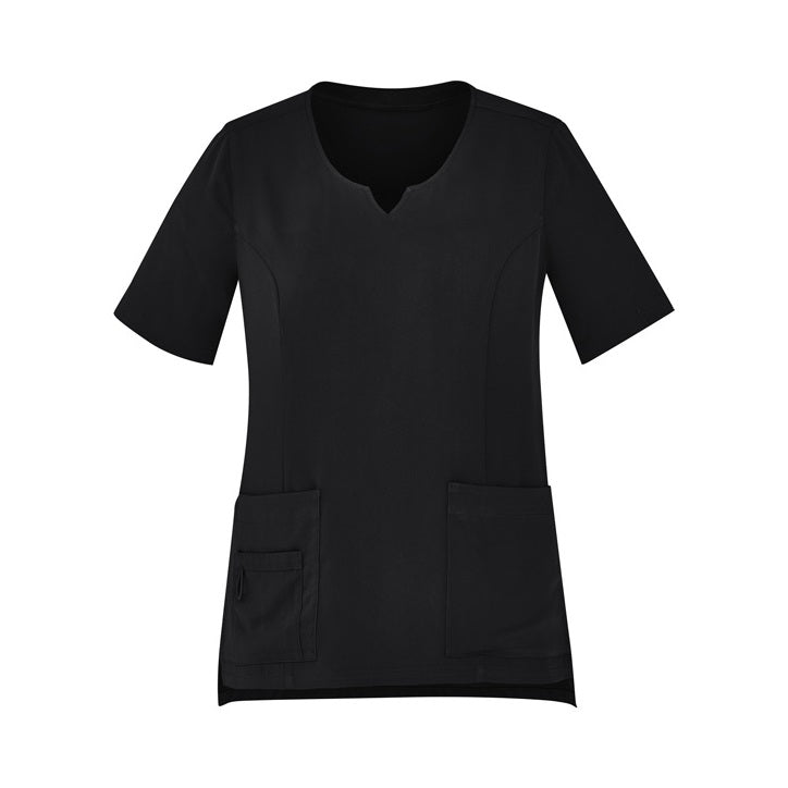 Bizcare CST942LS Womens Tailored Fit Round Neck Scrub Top
