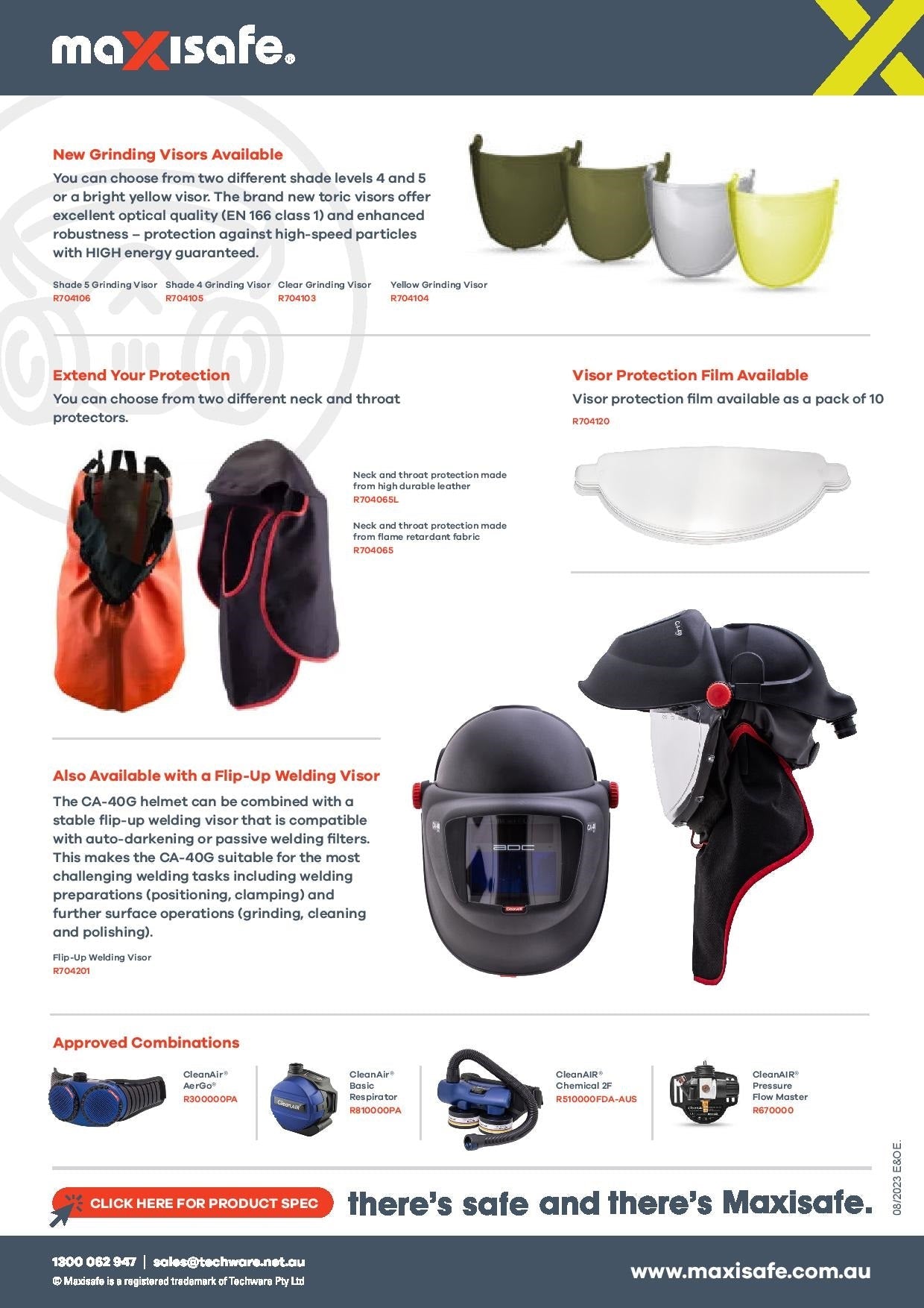 Maxisafe R304100H CleanAIR CA-40G Hard Hat w/ Toric Visor & AerGO PAPR Kit – Heavy Duty Battery