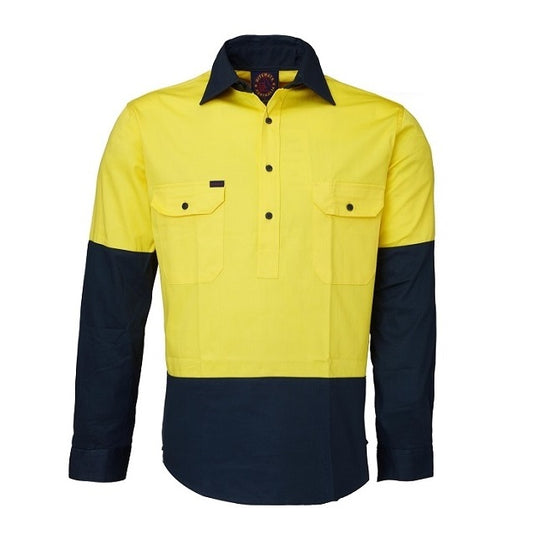 Ritemate RM105CF Closed Front Long Sleeve 2-Tone Shirt