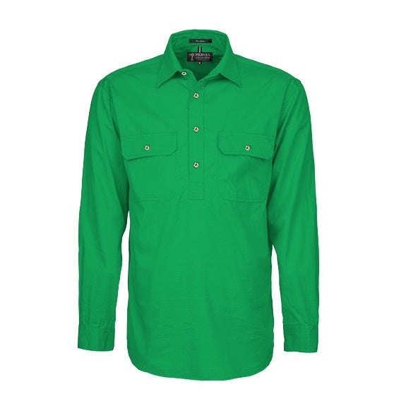 Pilbara RM300CF Womens Closed Front Long Sleeve Shirt Kelly Green