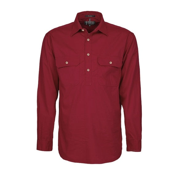 Pilbara RM200CF Original Mens Closed Front L/Sleeve Shirt Ochre