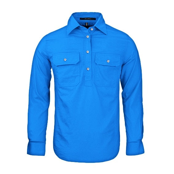 Pilbara RM300CF Womens Closed Front Long Sleeve Shirt Light Blue