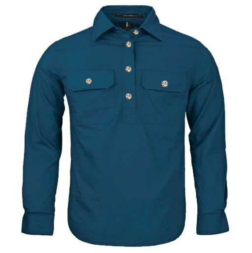 Pilbara RM400CF Kids Closed Front L/S Shirt Diesel