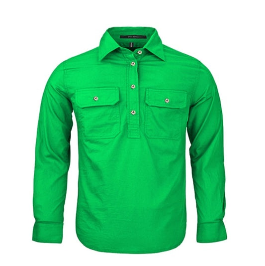 Pilbara RM400CF Kids Closed Front L/S Shirt Emerald