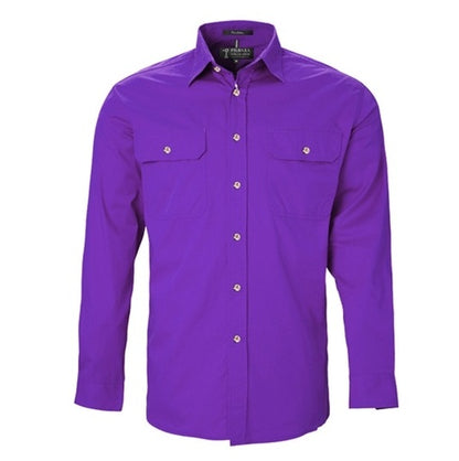 Pilbara RM500BT Mens Open Front Long Sleeve Lightweight Shirt