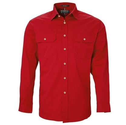 Pilbara RM500BT Mens Open Front Long Sleeve Lightweight Shirt