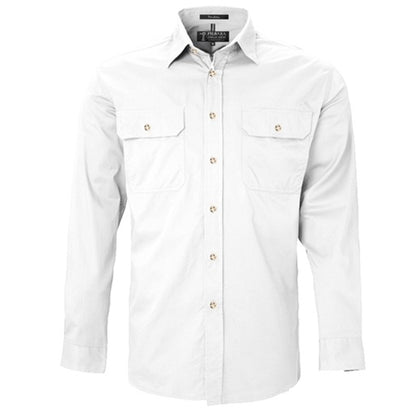 Pilbara RM500BT Mens Open Front Long Sleeve Lightweight Shirt