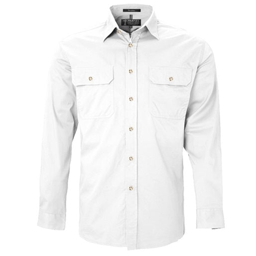 Pilbara RM500BT Mens Open Front Long Sleeve Lightweight Shirt