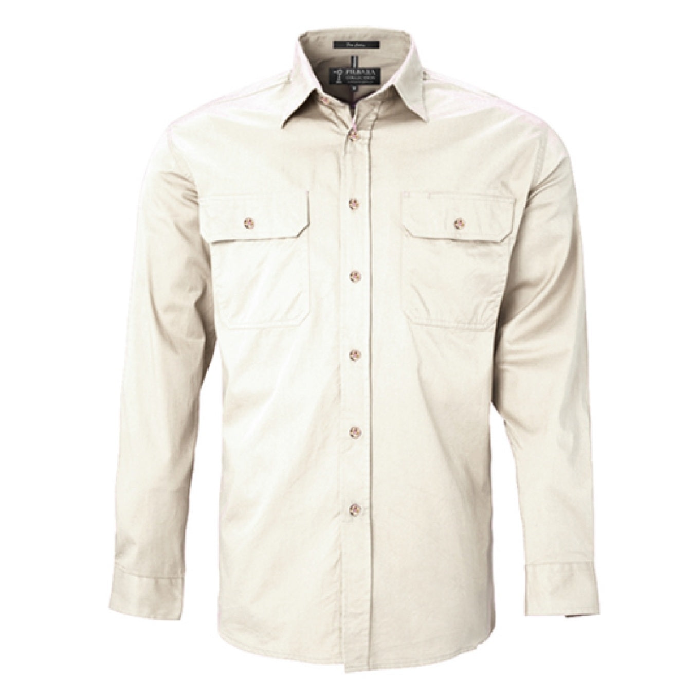 Pilbara RM500BT Mens Open Front Long Sleeve Lightweight Shirt
