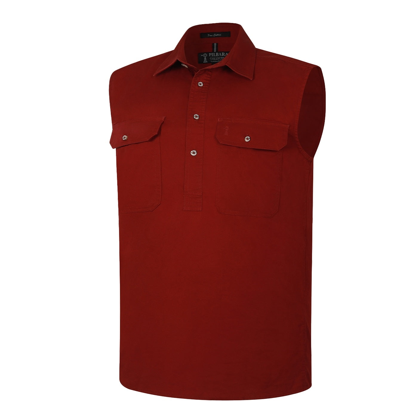 Pilbara RM700CF Mens Closed Front Sleeveless Shirt