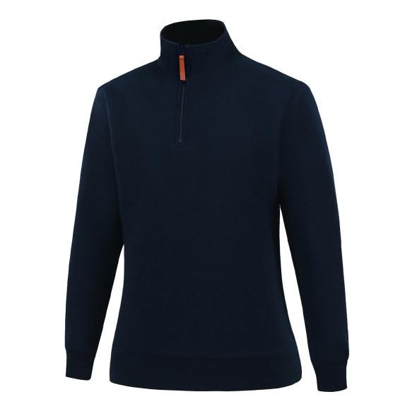Womens warm premium soft fleece  navy blue modern fit outdoor Pilbara RMPC051 Ladies Classic Zipper Closed Front Fleece Pullover