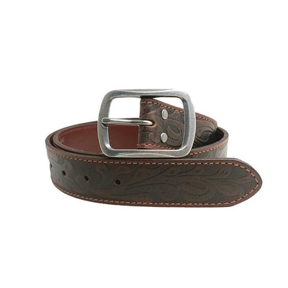 Pilbara RMPW005 Western Oval Buckle Tooled Leather Belt
