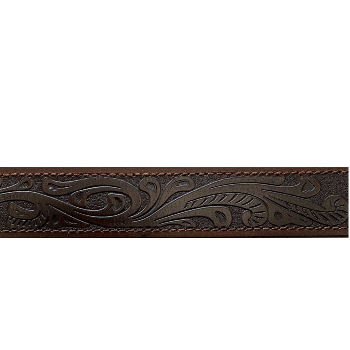 Pilbara RMPW005 Western Oval Buckle Tooled Leather Belt