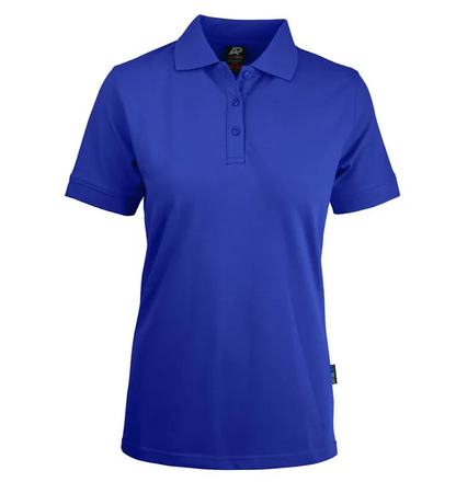 Womens Royal Blue short sleeve corporate branding or sports clubs cotton breathable modern fit polo shirt