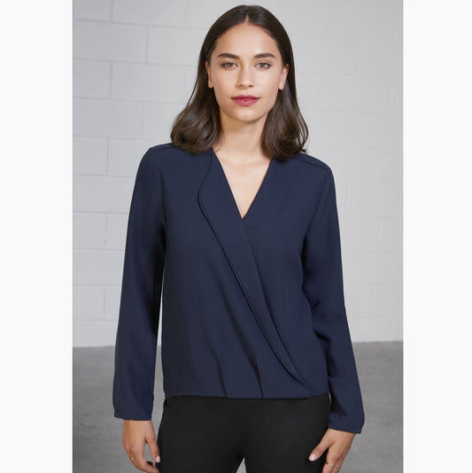 Biz Collection S014LL Lily Ladies Hi-Lo L/S Blouse
