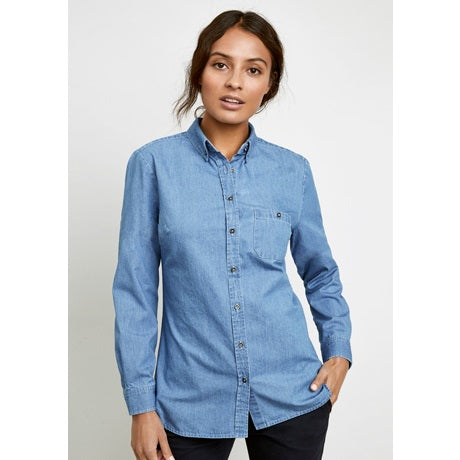 Biz Collection S017LL Ladies Indie Denim L/S Shirt