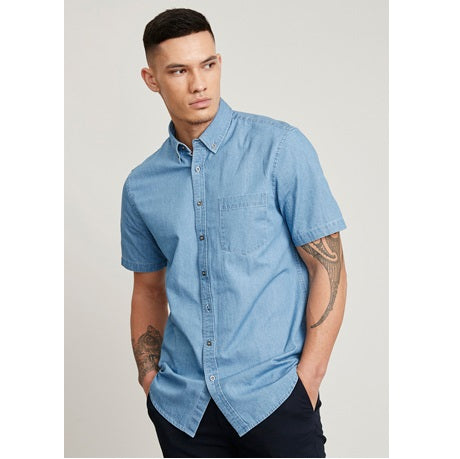 Biz Collection S017MS Mens Indie Denim S/S Shirt