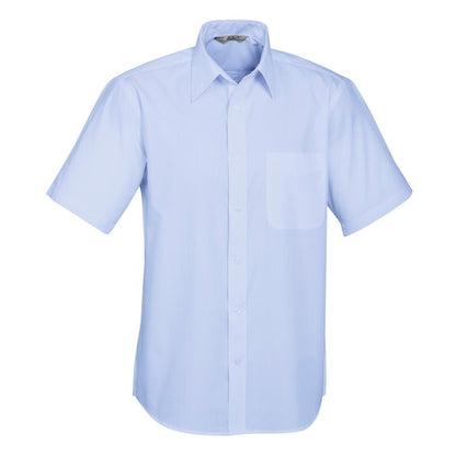 mens light blue breathable easy iron everyday corporate shirt Biz Collection S10512 Base Mens Short Sleeve Shirt