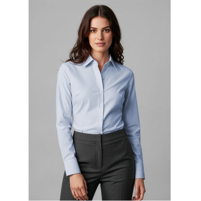 Biz Collection S29520 Ladies Ambassador Long Sleeve Shirt - Blue - Model View