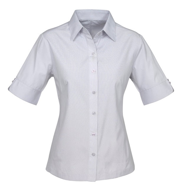 Biz Collection S29522 Ladies Ambassador Short Sleeve Shirt - Silver/Grey - Alternative Front View