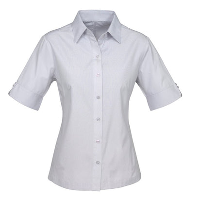 Biz Collection S29522 Ladies Ambassador Short Sleeve Shirt - Silver/Grey - Alternative Front View
